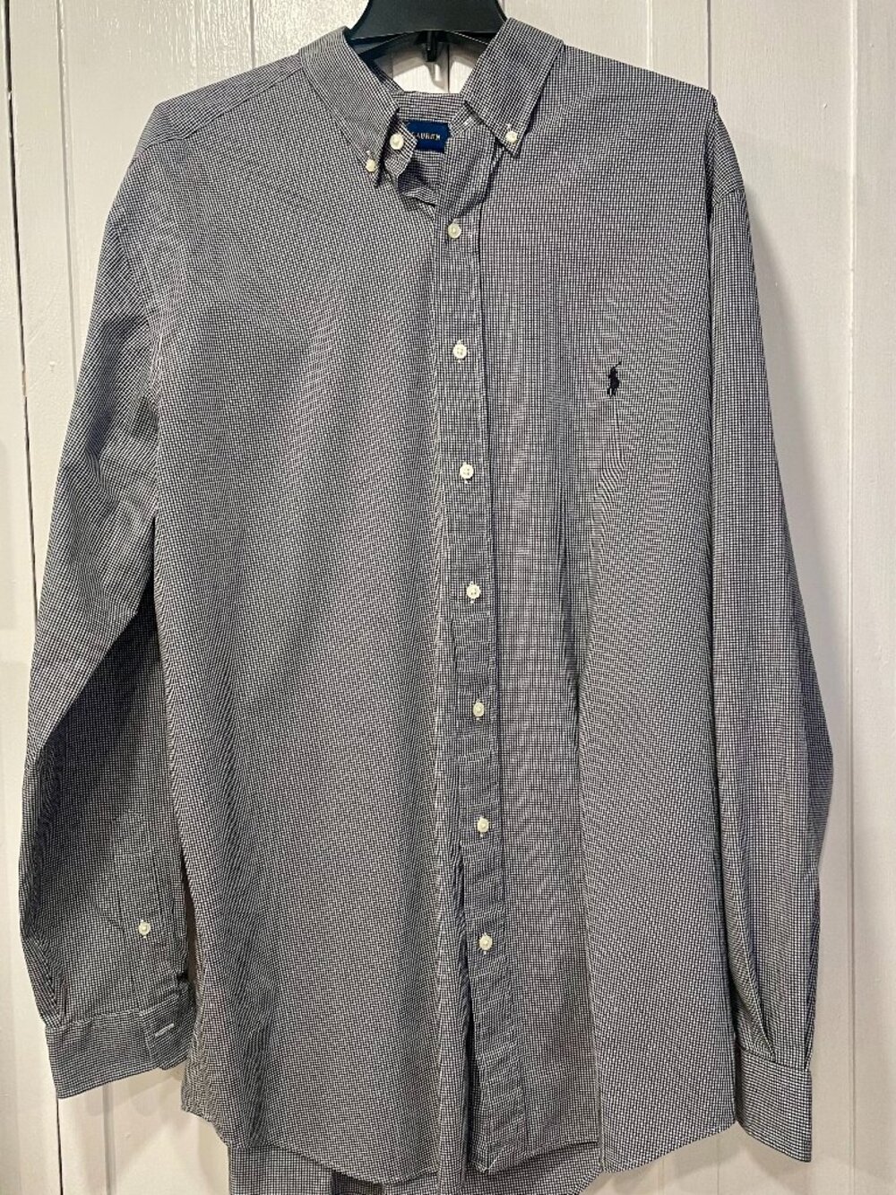 Ralph Lauren Polo Checked Poplin Long Sleeve Button Down Size Big & Tall XLT